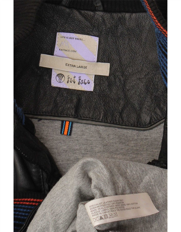 Fat Face Herre Læderjakke UK 42 XL Sort