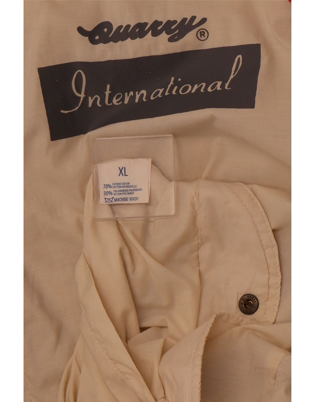 QUARRY Herre grafisk vendbar jakke UK 42 XL Off White Bomuld