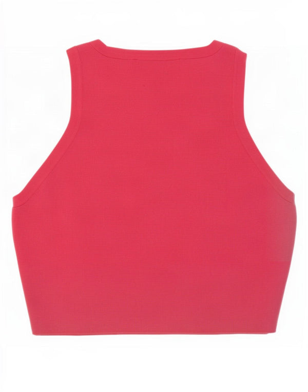 Zara Womens Crop Vest Top UK 12 Medium Pink