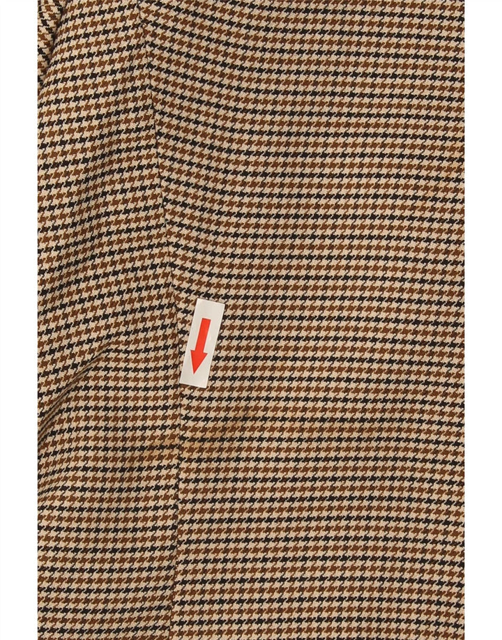 Zara Dame 1-knaps blazerjakke EU 38 Lille brun Houndstooth