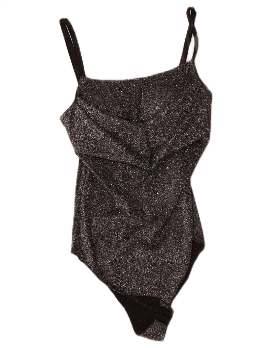 Vintage ærmeløs bodysuit til kvinder UK 8 Small Black Flecked Polyester