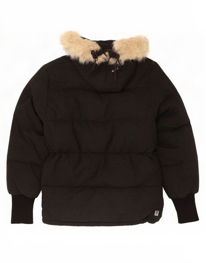 Moncler Herre hættepolstret jakke UK 36 Lille sort uld