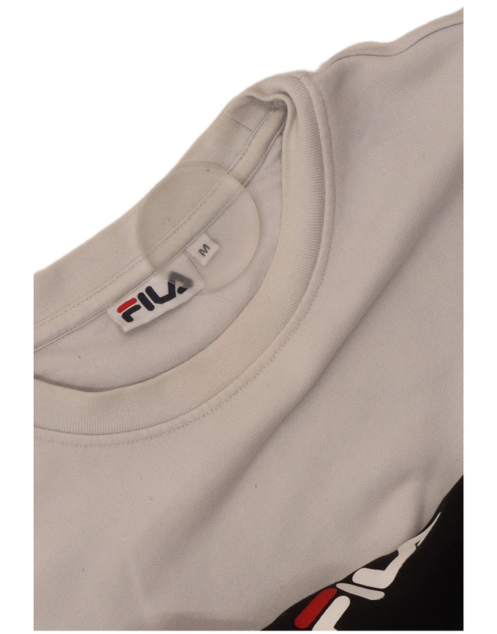 FILA Graphic Sweatshirt Jumper UK 14 Medium Sort Colourblock