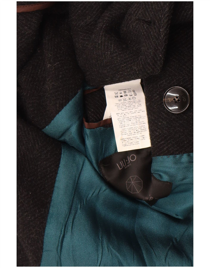 Liu Jo Herre Double Breasted Coat IT 52 XL Sort sildebensuld