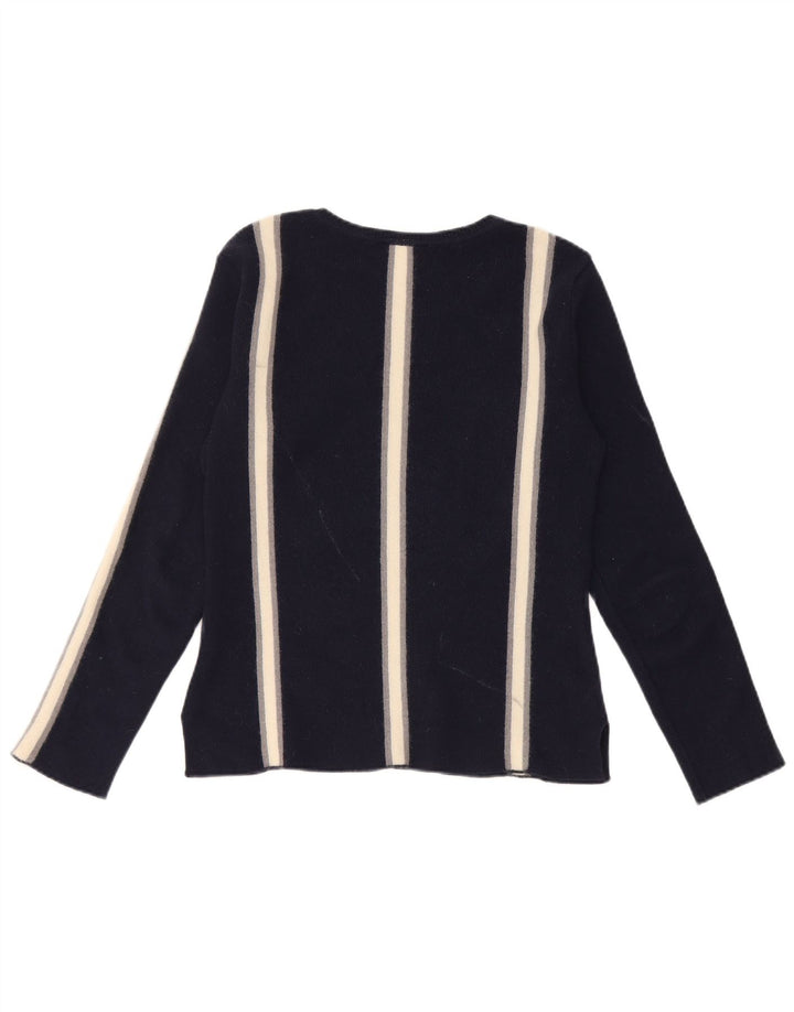 Lacoste Dame Boat Neck Jumper Sweater Størrelse 38 Mellem marineblå stribet