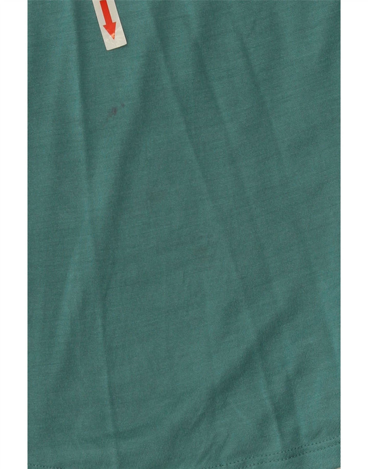 Falconeri Dame Langærmet Bluse Top UK 10 Small Green Colourblock Silke