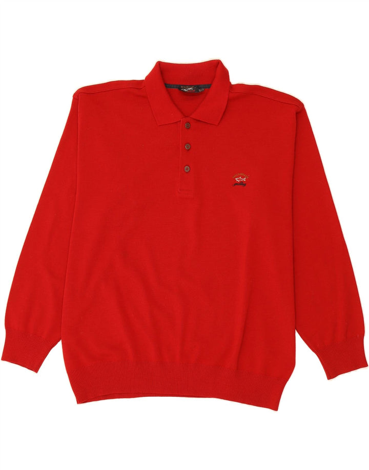 PAUL & SHARK Herre Polo Neck sweater 2XL Rød Uld