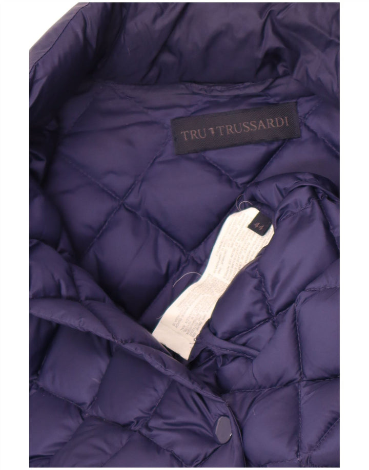 Trussardi Dame Polstret Jakke IT 44 Medium Navy Blue Polyamid