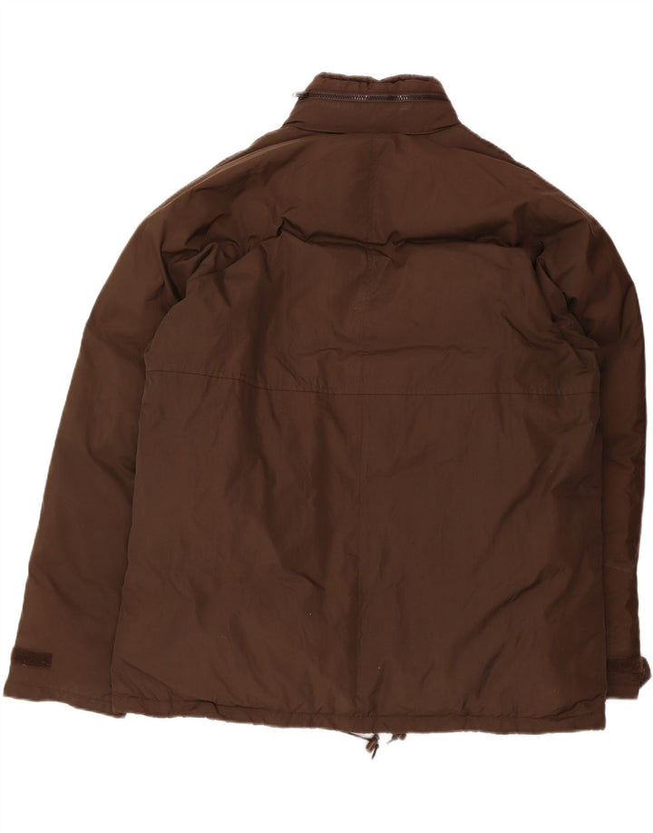 CALVIN KLEIN JEANS Herre hættepolstret jakke UK 42 XL Brun nylon