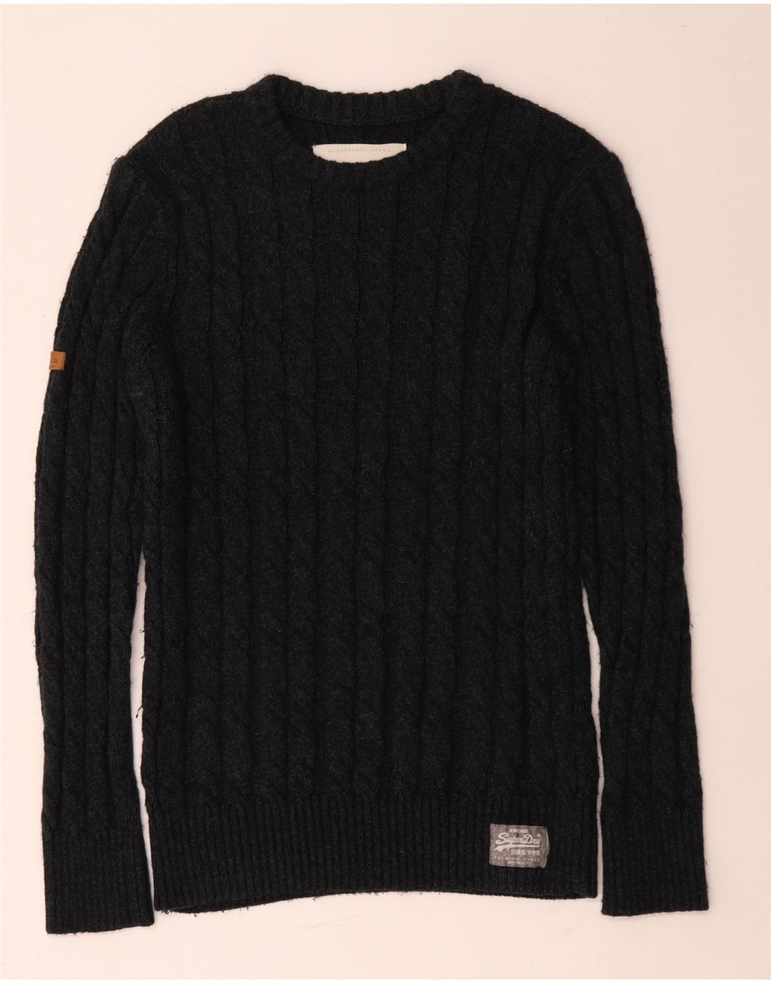 Superdry Herre Boat Neck Jumper Sweater XL Sort Akryl