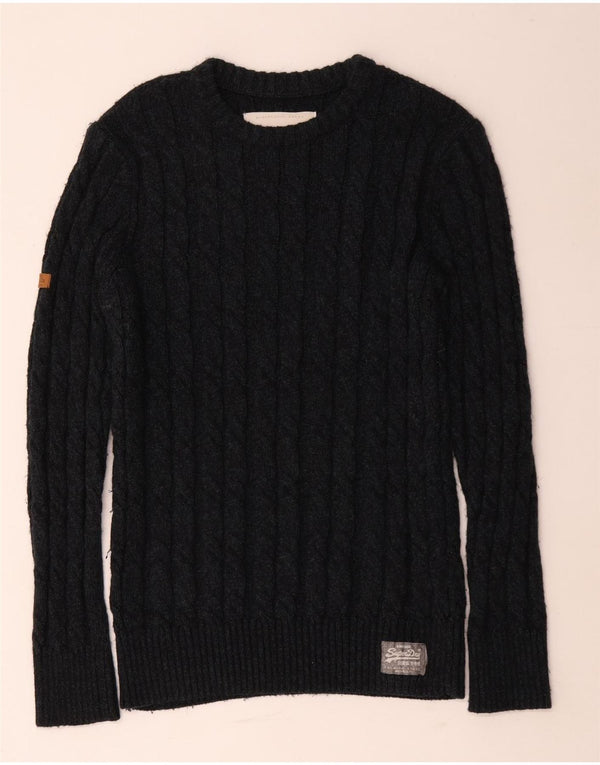 Superdry Herre Boat Neck Jumper Sweater XL Sort Akryl