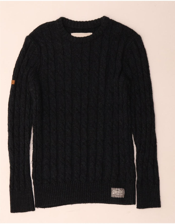 Superdry Herre Boat Neck Jumper Sweater XL Sort Akryl