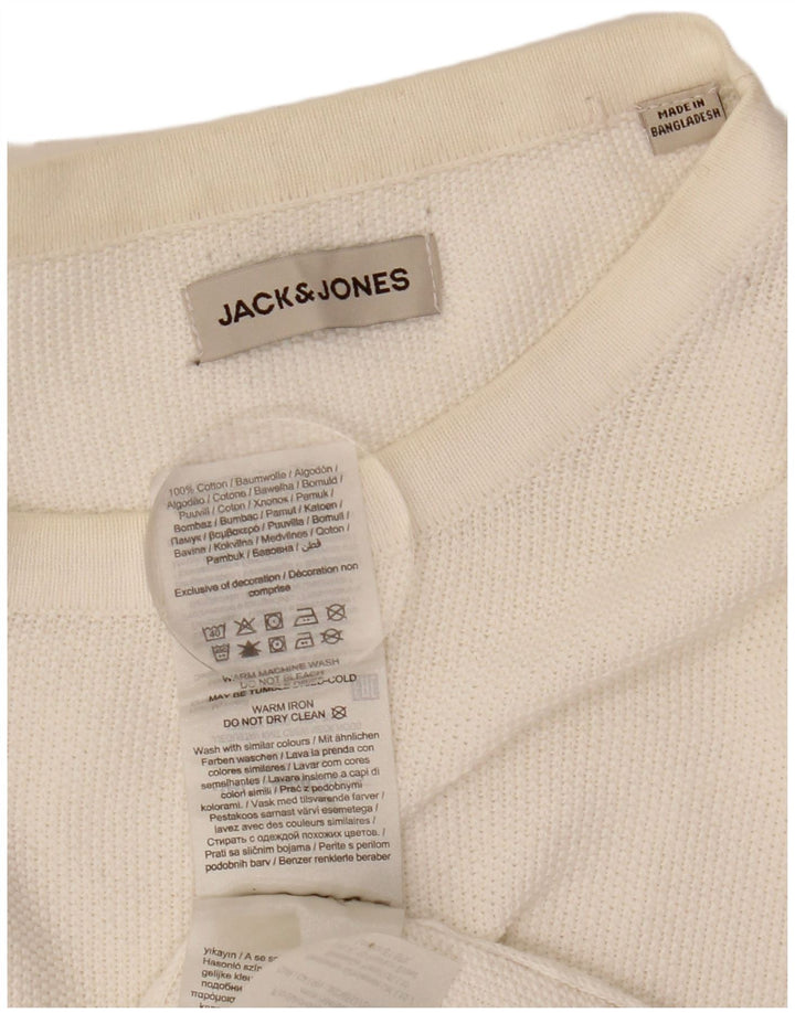 Jack & Jones Herre sweater med rund hals, stor hvid bomuld