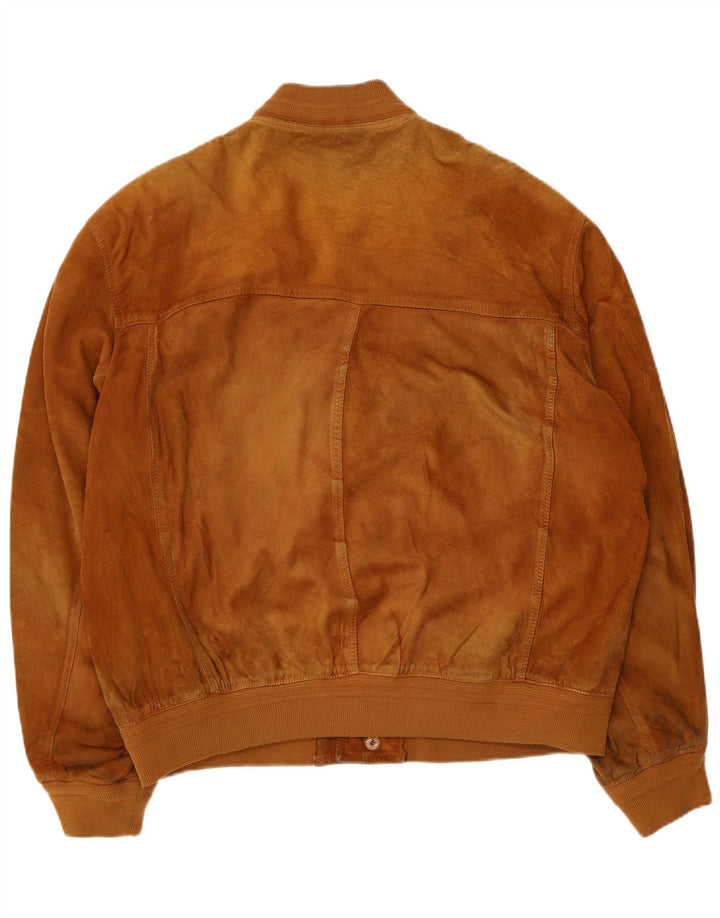 Forester Herre Ruskind Bomber Jacket UK 40 Large Beige Læder