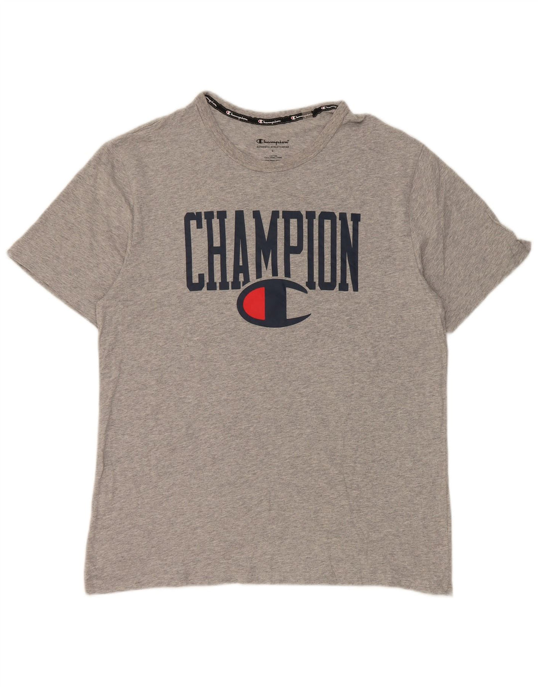 Champion Herre grafisk T-shirt Top Stor grå flækket bomuld