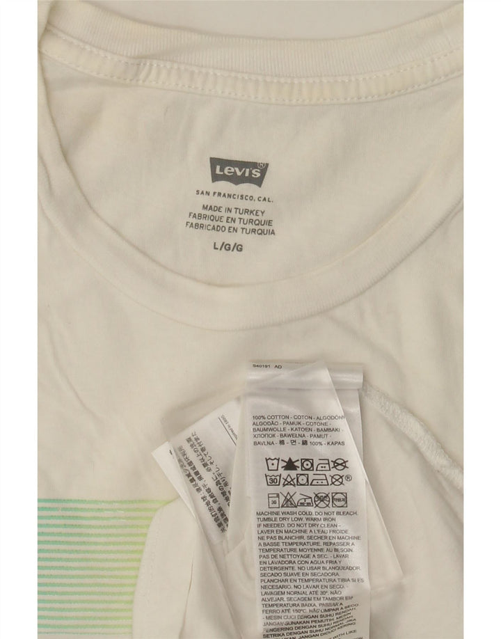 Levi's Herre grafisk T-shirt Top Stor hvid bomuld