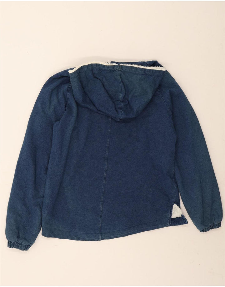 O'Neill Dame Pullover Denim Sherpa Jacket UK 16 Stor Blå Bomuld