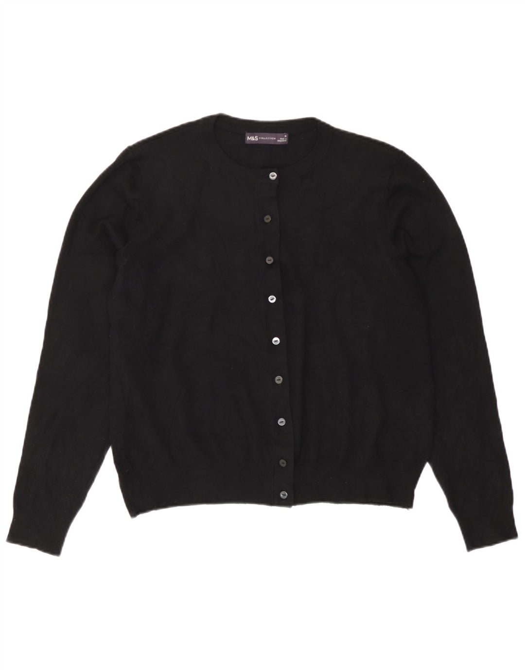 Marks & Spencer Dame Cardigan Sweater UK 16 Large Black Viscose