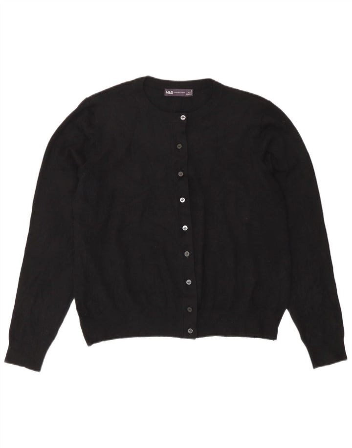 Marks & Spencer Dame Cardigan Sweater UK 16 Large Black Viscose