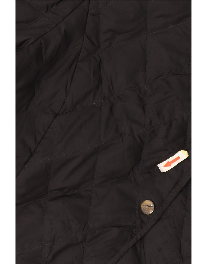 Eddie Bauer Dame Quiltet Jakke UK 14 Medium Sort Polyester