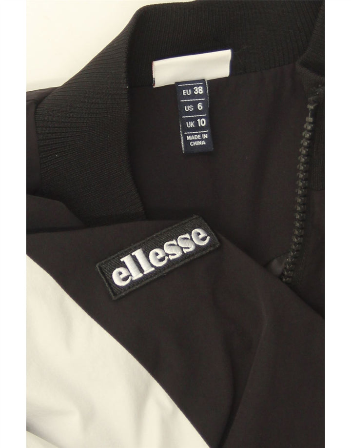 Ellesse Womens Crop træningsdragt topjakke UK 10 Small Black Colourblock