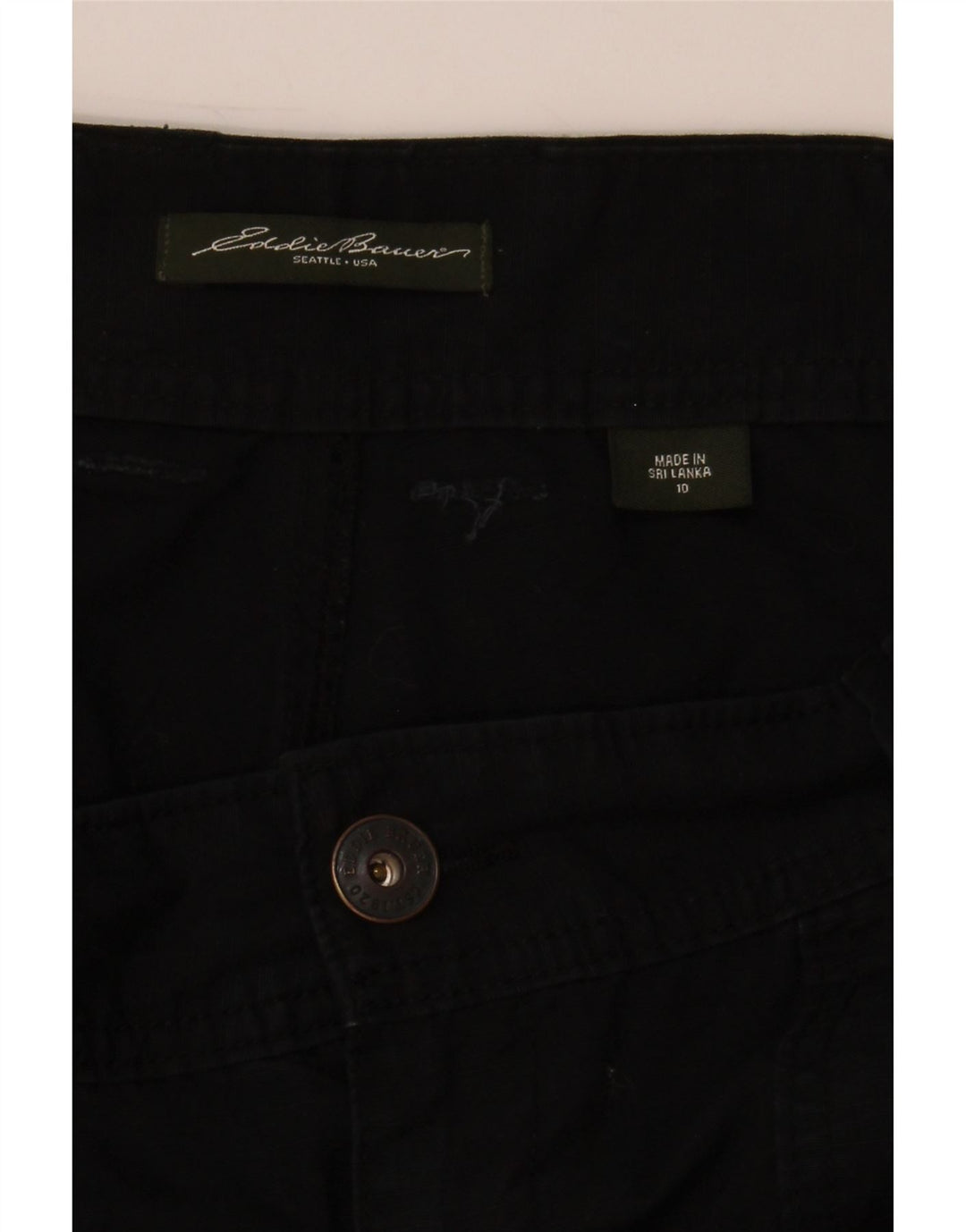 EDDIE BAUER Womens Straight Capri Trousers US 10 Large W32 L21  Black Vintage Eddie Bauer and Second-Hand Eddie Bauer from Messina Hembry 