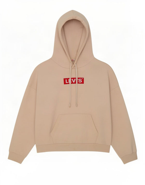 Levi's Dame Oversized Hoodie Jumper UK 10 Small Pink Bomuld