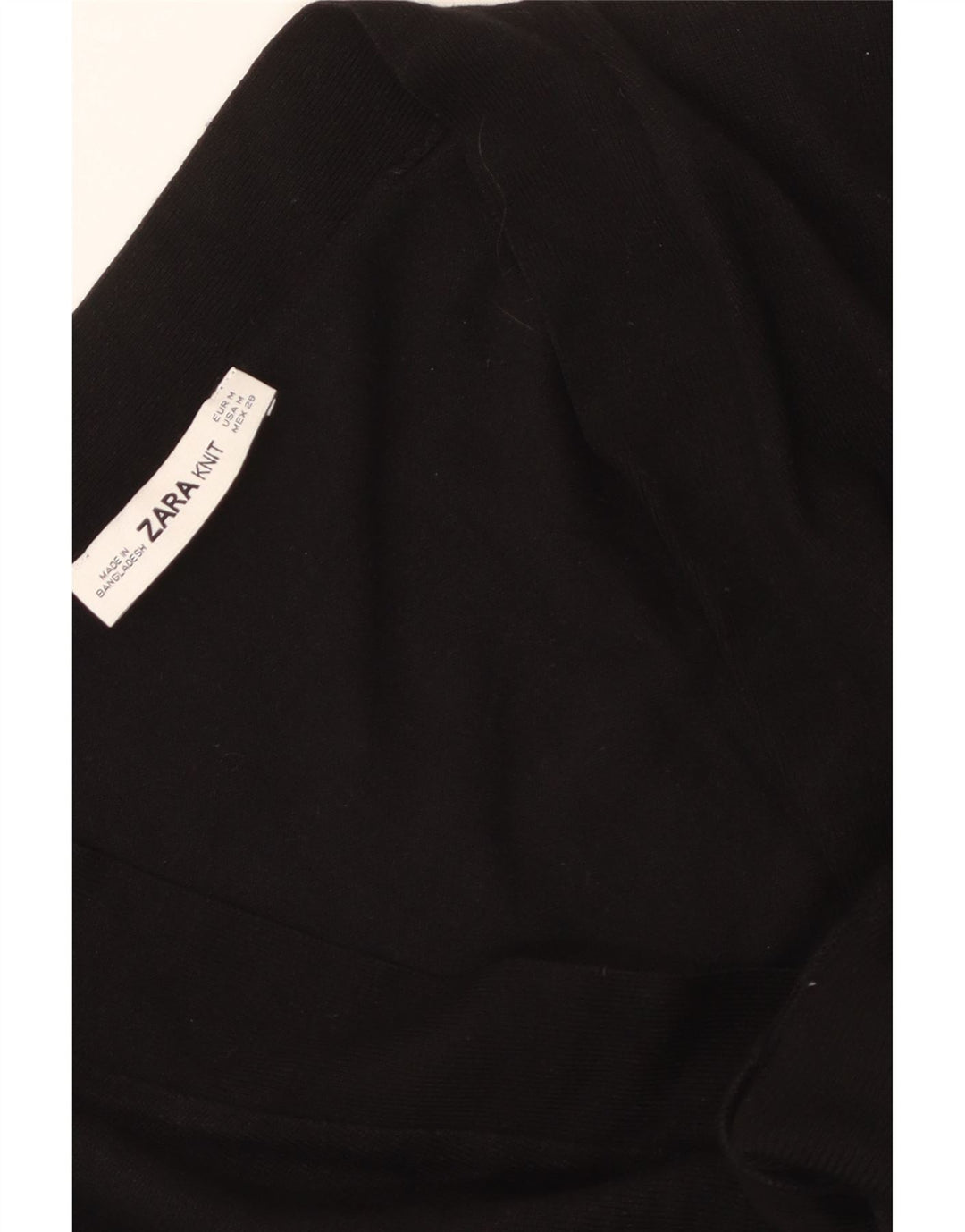 ZARA Womens Crop Cardigan Sweater UK 14 Medium Black