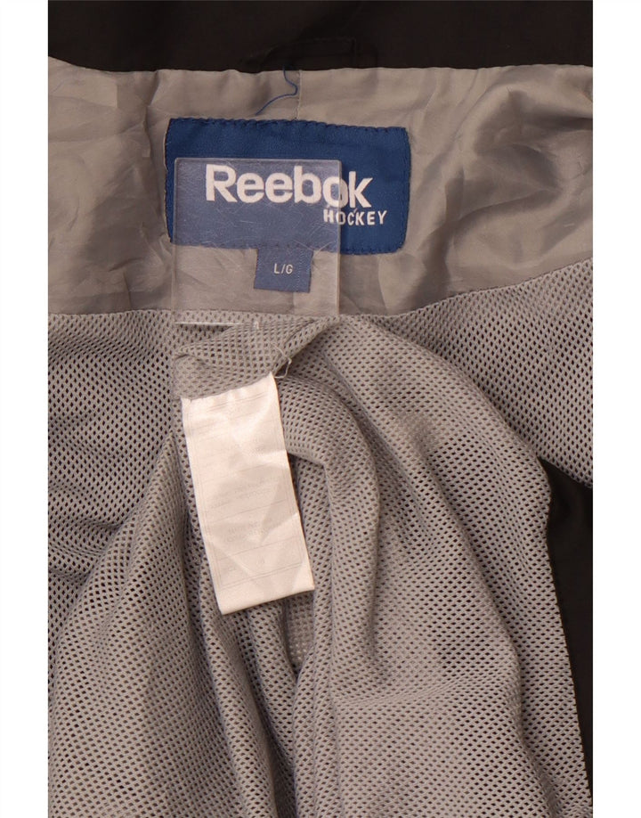 REEBOK Herre Hockey Træningsdragt Top Jakke Stor Sort Colourblock Polyester