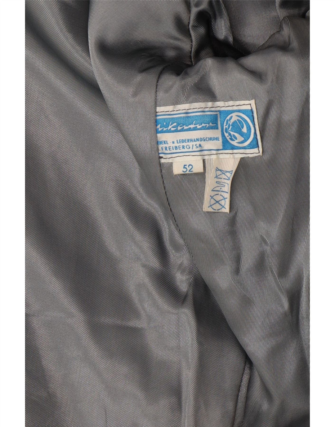 VINTAGE Mens Leather Coat IT 52 XL Grey Vintage Vintage and Second-Hand Vintage from Messina Hembry 