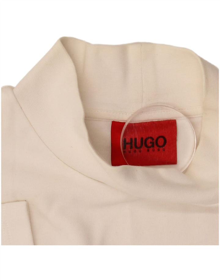 Hugo Boss Herre T-Shirt Top Medium Hvid Bomuld