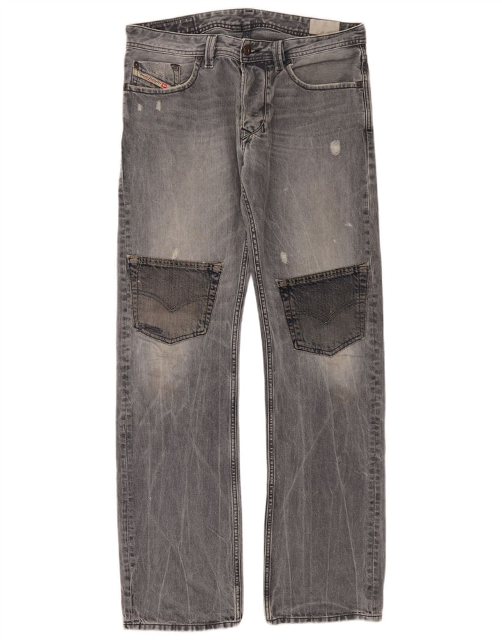 Diesel Herre Distressed Cargo Straight Jeans W32 L34 Blå Bomuld