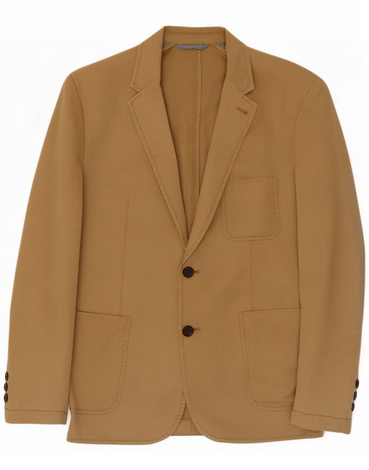 Marks & Spencer Herre 2-knaps blazerjakke UK 40 Medium Beige Bomuld