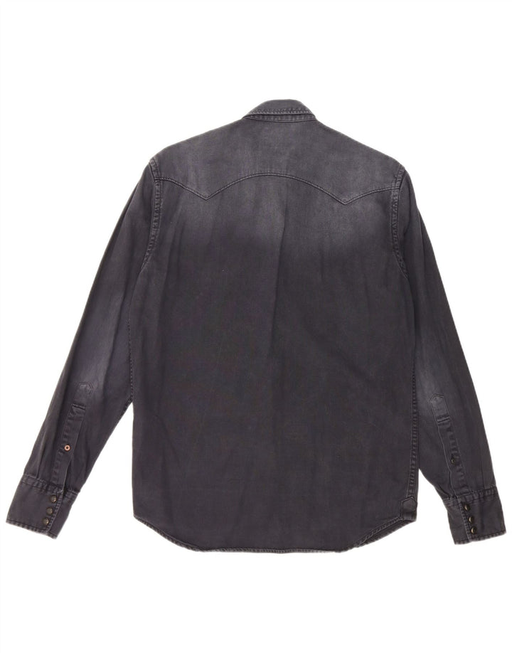 REPLAY Herre Garment Dyed Denim Shirt Medium Navy Blue Bomuld