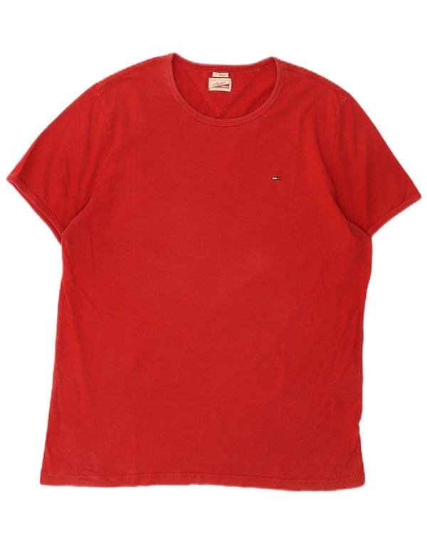 Tommy Hilfiger Herre T-Shirt Top XL Rød