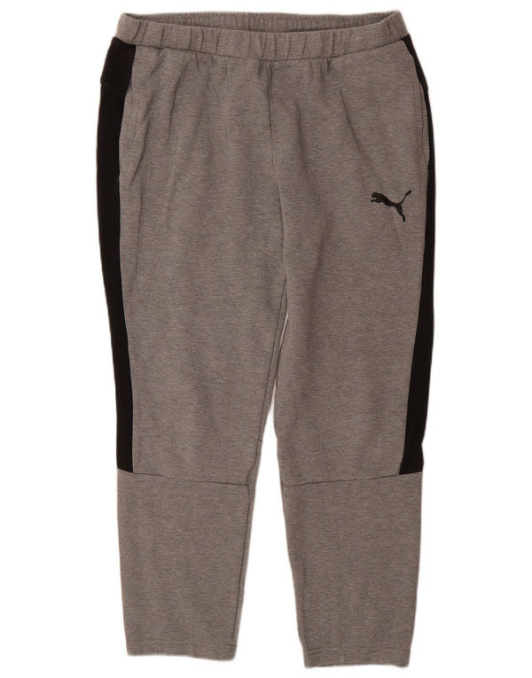 PUMA Træningsdragt bukser til mænd, store grå farveblok bomuld