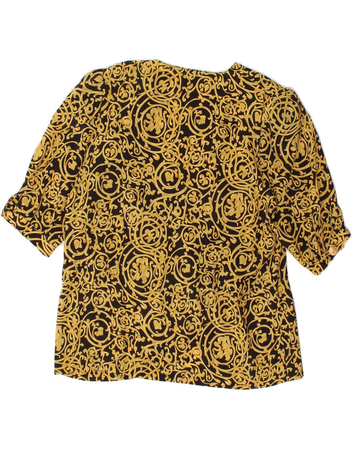 VINTAGE Womens Abstract Pattern Cardigan Top IT 47 Large Yellow Vintage Vintage and Second-Hand Vintage from Messina Hembry 