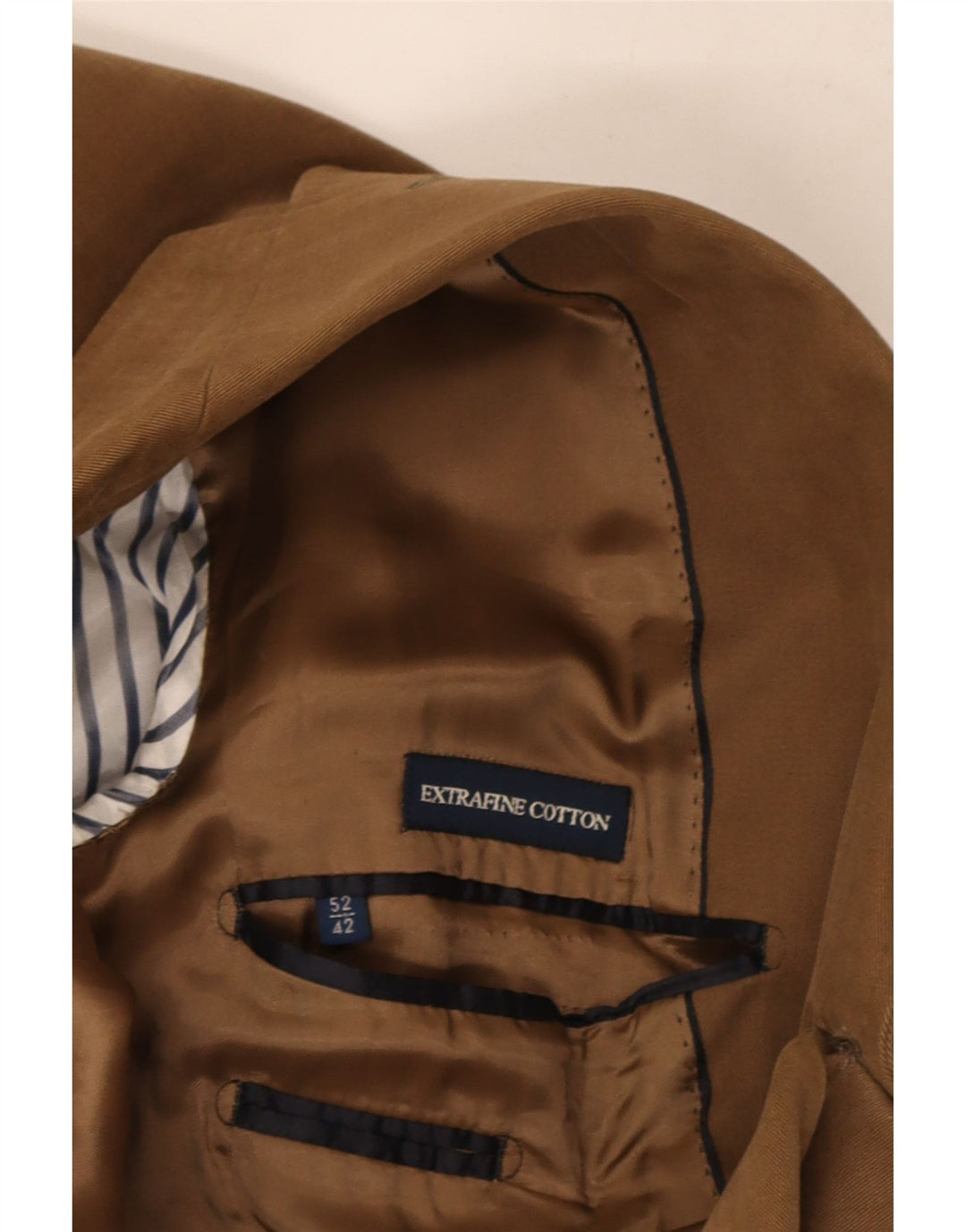 Massimo Dutti Herre 3-knaps blazerjakke EU 52 Stor Beige Bomuld