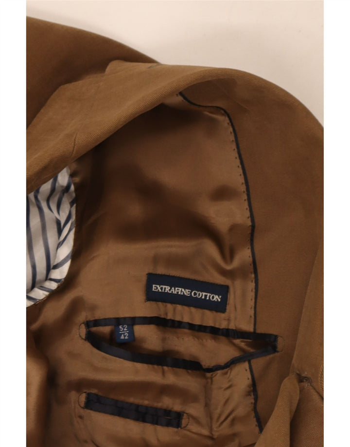 Massimo Dutti Herre 3-knaps blazerjakke EU 52 Stor Beige Bomuld