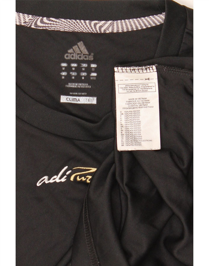 Adidas Herre Climalite T-Shirt Top Medium Sort Polyester