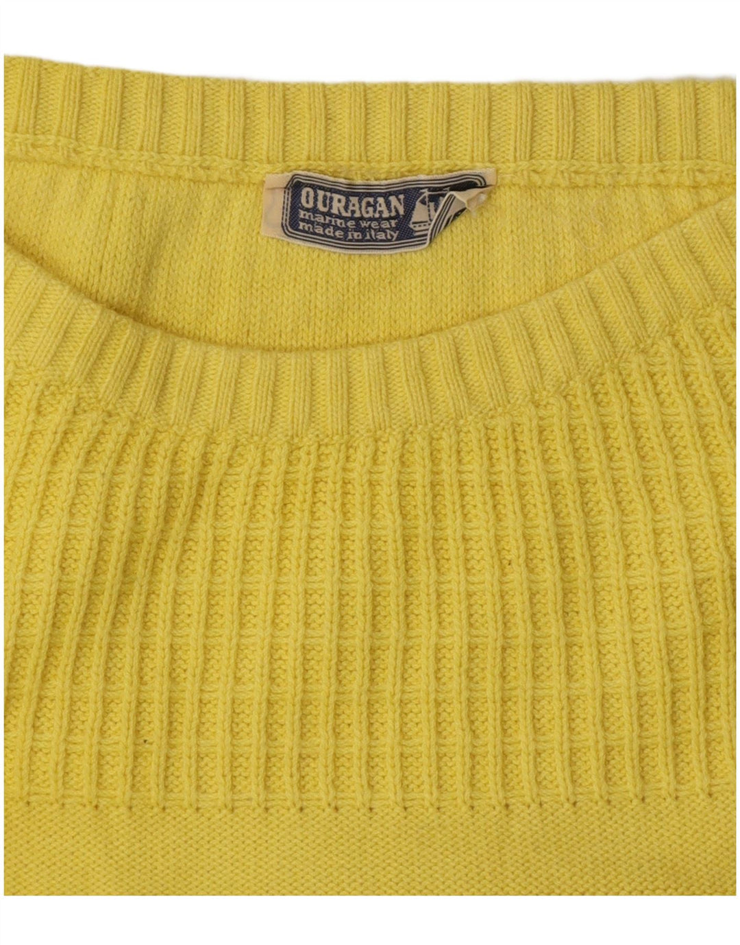 Ouragan Dame Boat Neck Jumper Sweater UK 14 Large Yellow