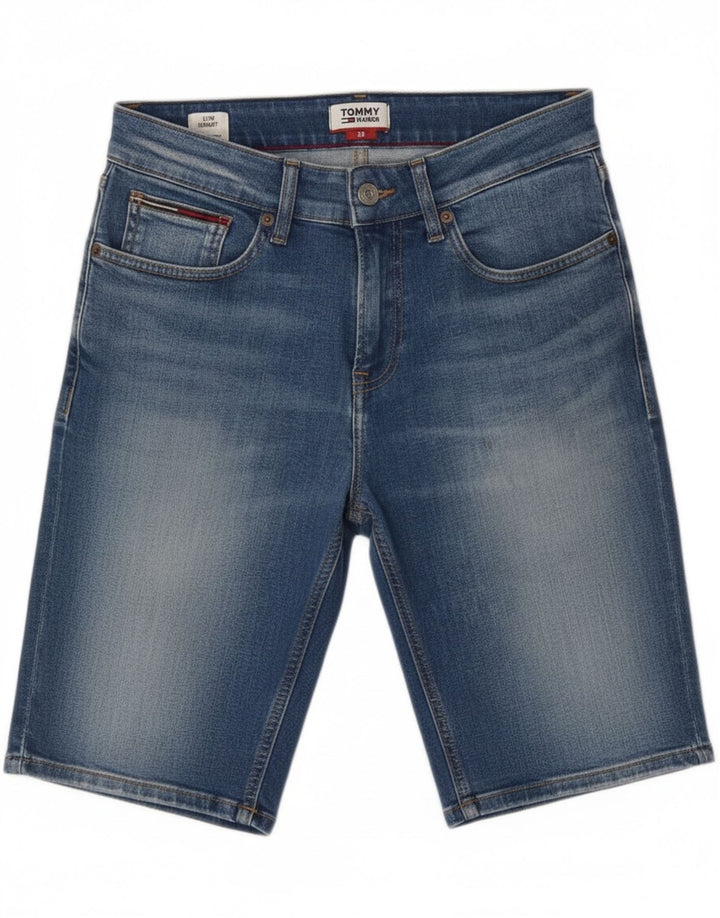 Tommy Hilfiger Herre Slim Denim Shorts W28 Små Blå Bomuld