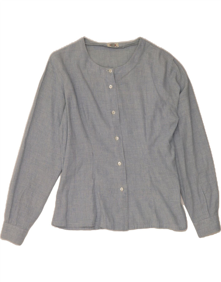 VINTAGE Womens Shirt Blouse IT 46 Large Blue Vintage Vintage and Second-Hand Vintage from Messina Hembry 