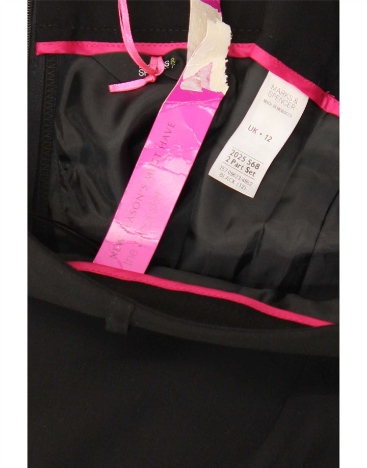 Marks & Spencer Pencil Nederdel til kvinder UK 12 Medium W30 Sort Polyester