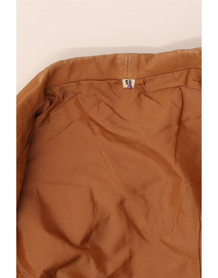 Vintage dame læderjakke IT 50 XL Beige