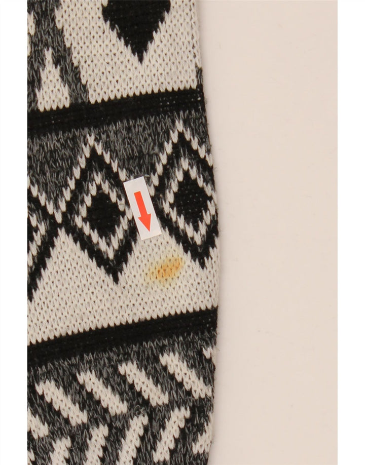 Vintage herre V-hals sweater stor grå Argyle/diamant akryl