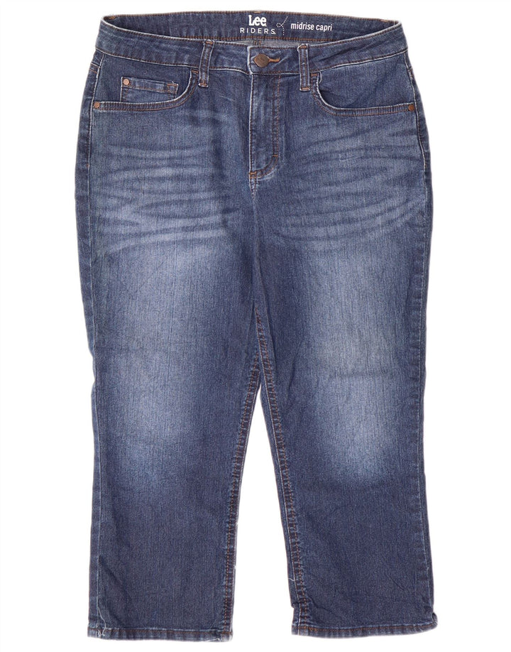 LEE Womens Riders Mid Rise Capri Jeans US 8 Medium W30 L20 Blue Cotton