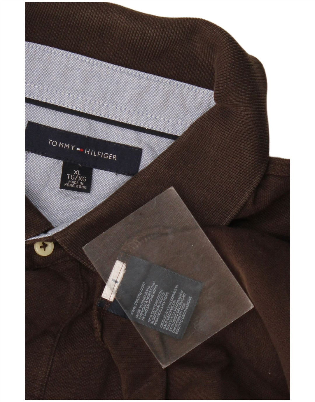 Tommy Hilfiger herre poloshirt XL brun bomuld