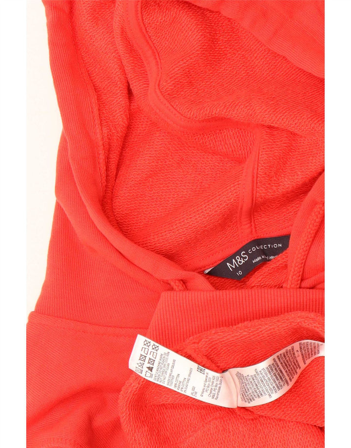 Marks & Spencer Dame Hættetrøje Sweater UK 10 Lille Rød Bomuld