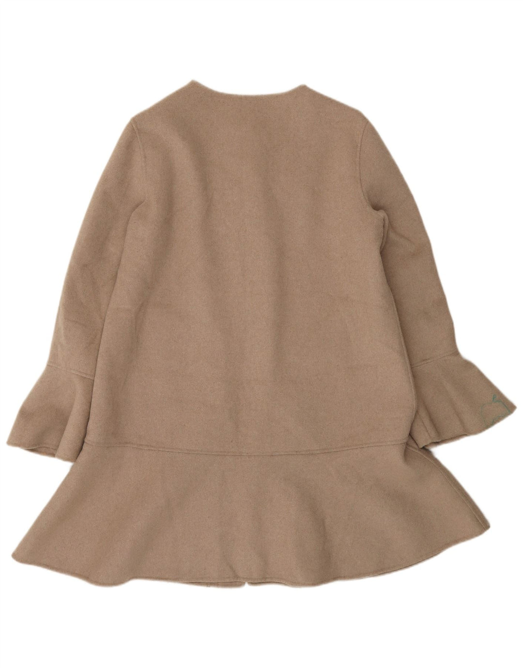 Zara Håndlavet overfrakke til kvinder DK 14 Medium Beige Uld
